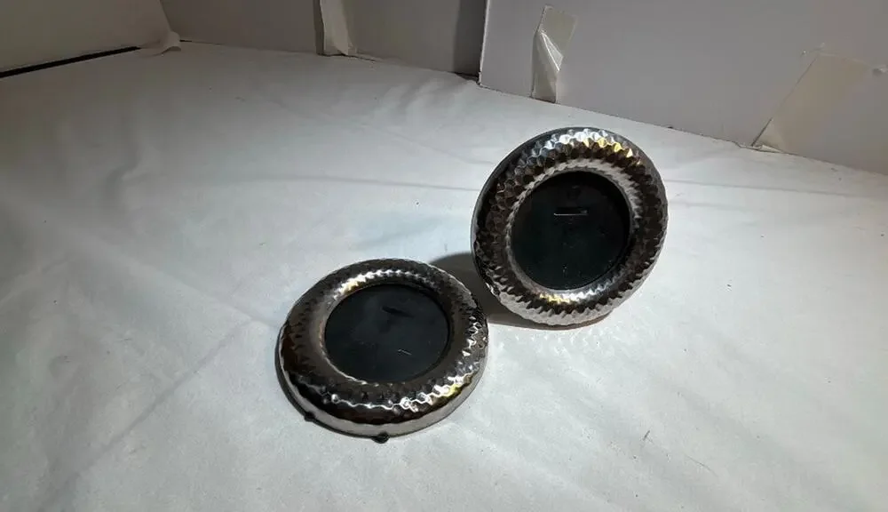 Pair of Vintage Hammered Metal Picture Frames